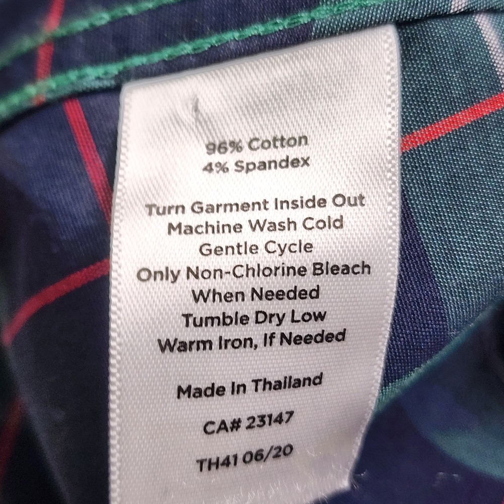 Talbots Top Women's 16P Black Watch Scottish Tartan Plaid Navy Green Red Popover - Picture 6 of 9